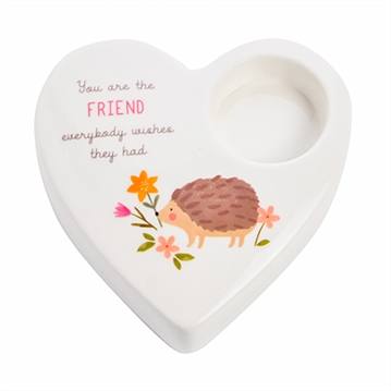 Love Life Ceramic Friend Tea Light Candle Holder