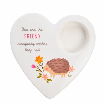 Love Life Ceramic Friend Tea Light Candle Holder