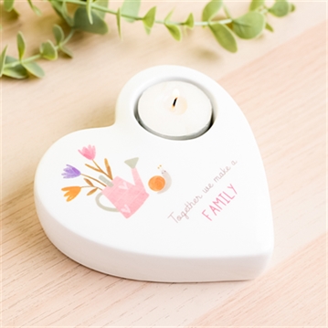 Love Life Ceramic Family Tea Light Candle Holder