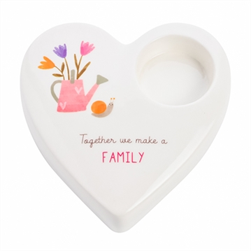 Love Life Ceramic Family Tea Light Candle Holder