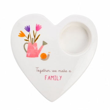 Love Life Ceramic Family Tea Light Candle Holder