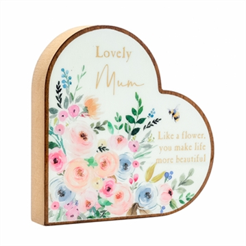 The Cottage Garden Mum Mantel Heart Plaque