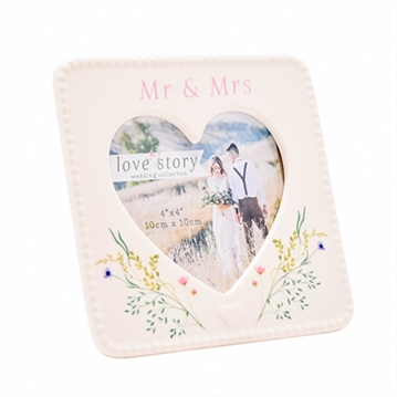 Love Story Ceramic Mr & Mrs Photo Frame