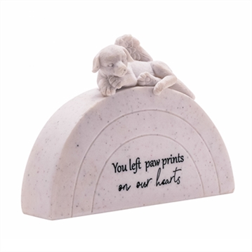 "You Left Pawprints on our Hearts" Dog Memorial Rainbow