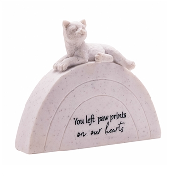 "You Left Pawprints on our Hearts" Cat Memorial Rainbow