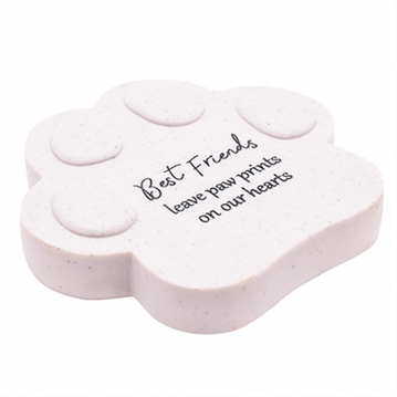 "Best Friends Leave Pawprints" Pet Memorial Paw Plaque
