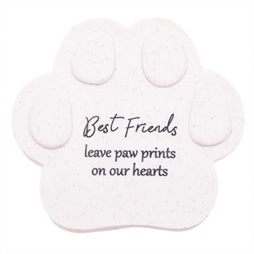 "Best Friends Leave Pawprints" Pet Memorial Paw Plaque