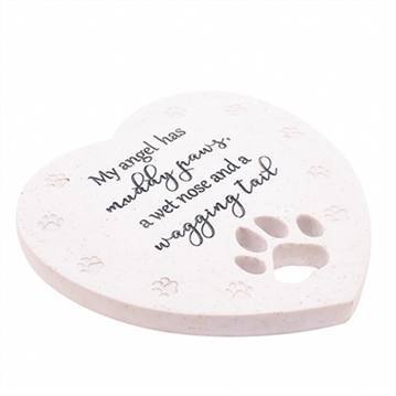 "My Angel has Muddy Paws…" Pet Memorial Heart Stone