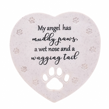 "My Angel has Muddy Paws…" Pet Memorial Heart Stone