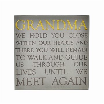 Grandma Memorial Square Plaque