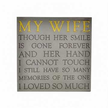 Wife Memorial Square Plaque