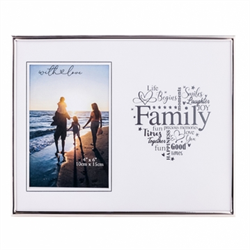 Family Silver Heart Photo Frame