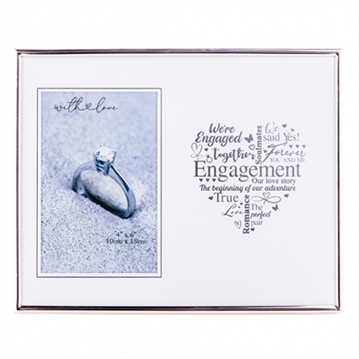 Engagement Silver Heart Photo Frame