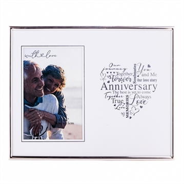 Anniversary Silver Heart Photo Frame