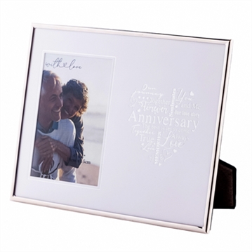 Anniversary Silver Heart Photo Frame