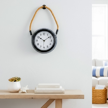 Wall Clock with Rope Hanger