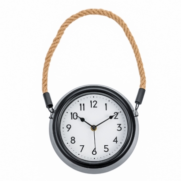 Wall Clock with Rope Hanger