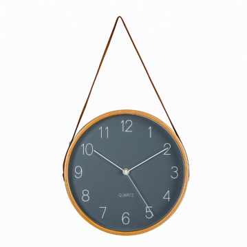 Wooden Wall Clock with Hanging Belt