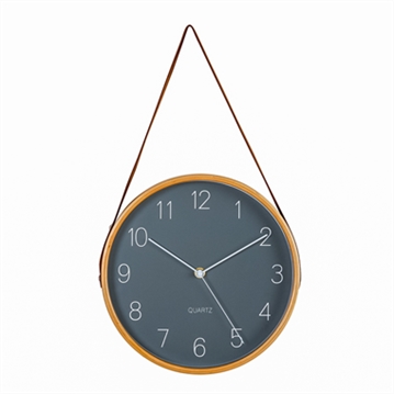 Wooden Wall Clock with Hanging Belt