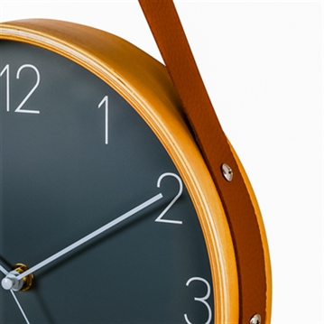 Wooden Wall Clock with Hanging Belt