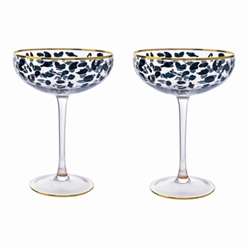 Set of 2 Leopard Print Cocktail Glasses
