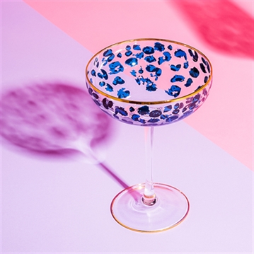 Set of 2 Leopard Print Cocktail Glasses