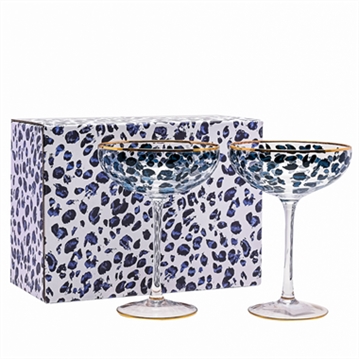 Set of 2 Leopard Print Cocktail Glasses