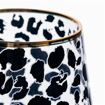 Set of 2 Leopard Print Wine Glasses