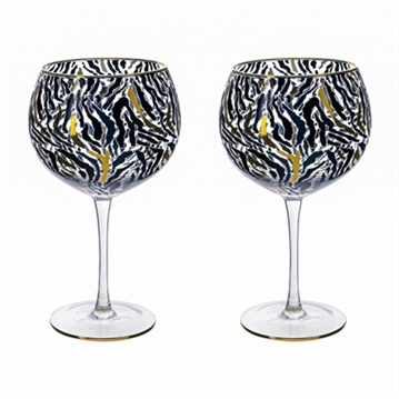 Set of 2 Zebra Print Gin Glasses