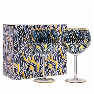 Set of 2 Zebra Print Gin Glasses