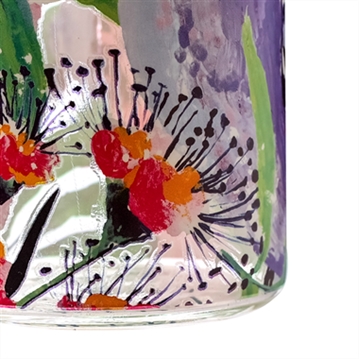 Budgie Multi-Coloured Glass Water Bottle