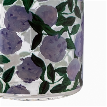 Blue Floral Glass Water Bottle Blue