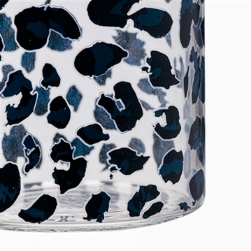 Black Leopard Print Glass Water Bottle