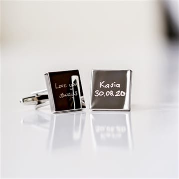 Personalised Cufflinks with Handwriting Engraving