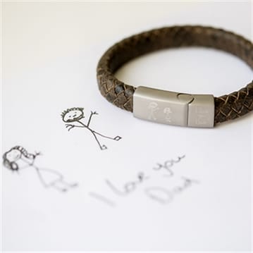Personalised Antique Style Bracelet with Handwriting/Drawing Engraving