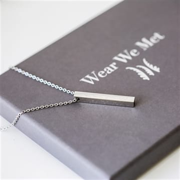 Stainless steel discount engravable bar necklace