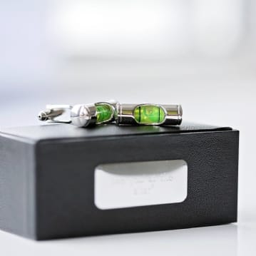 Spirit Level Cufflinks & Personalised Box