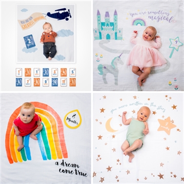 Baby Cotton Swaddle & Milestones Gift Sets