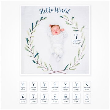 Baby Cotton Swaddle & Milestones Gift Sets