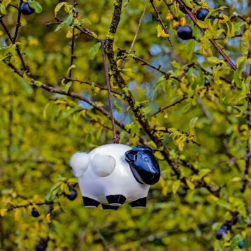 Hanging Ceramic Sheep With Wool 