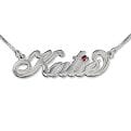 Thumbnail 1 - Swarovski Crystal Personalised Silver Name Necklace