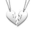 Thumbnail 1 - Personalised Split Heart Necklace