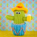 Thumbnail 1 - Hand Knitted Cactus Holding Beer