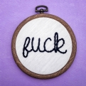 Thumbnail 2 - 3" Handmade Swear Word Embroidery Hoops