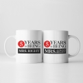 Thumbnail 2 - Set of Two 5 Years of Being Right Mr and Mrs Mugs