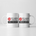 Thumbnail 2 - Set of Two 10 Years of Being Right Mr and Mrs Mugs