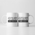Thumbnail 3 - Set of Two 25 Years of Being Right Mr and Mrs Mugs