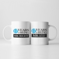 Thumbnail 2 - Set of 2 Personalised Years of Being Right Mr and Mrs Mugs