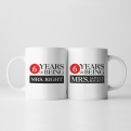 Thumbnail 3 - Set of 2 Personalised Years of Being Right Mr and Mrs Mugs