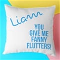 Thumbnail 1 - Personalised You Give Me Flutters! Cushion